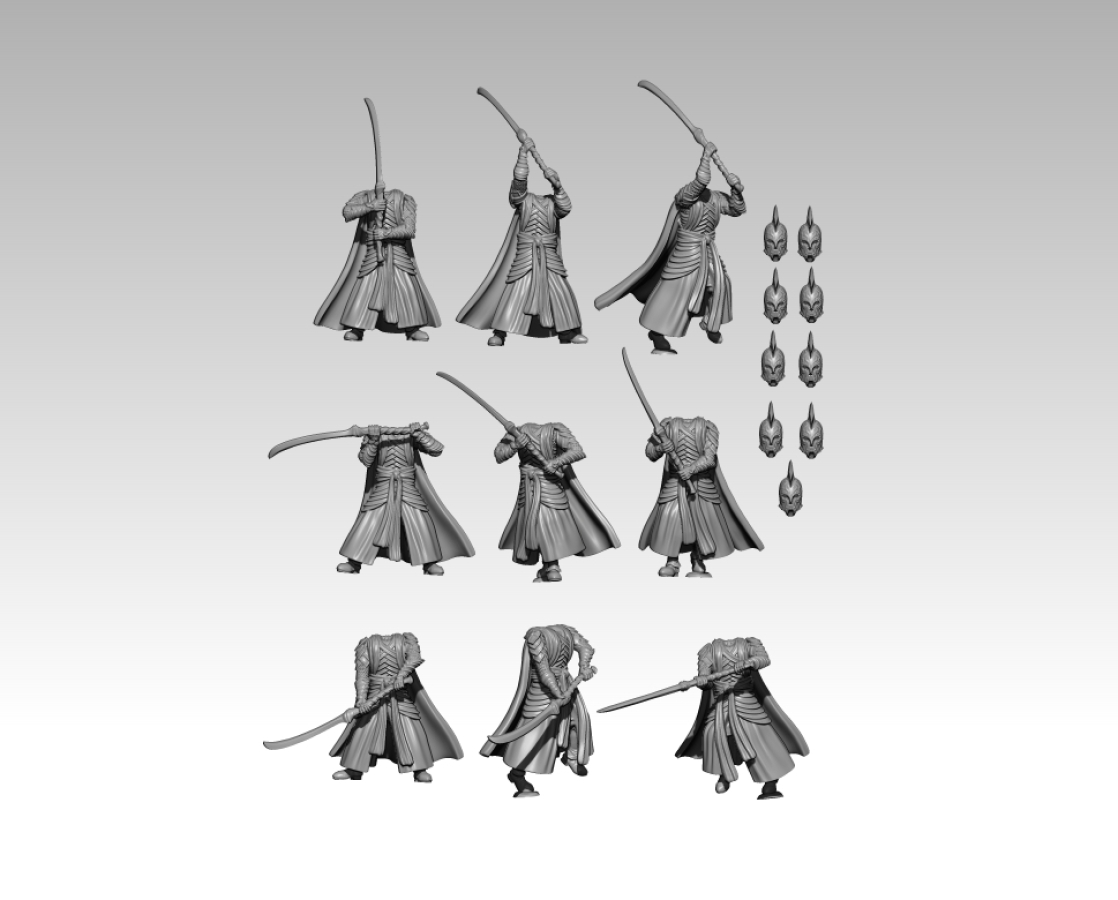 Elfs of hidden Hole mit Zweihandschwertern Set 1